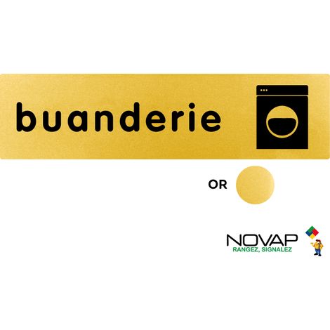 Plaque de porte Buanderie - Classique or 170x45mm - 4491394