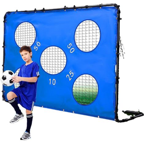 Filet de football portable - Filet de but en métal bleu amovible pour l'entraînement de football, durable (1/5)