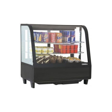 Vitrine réfrigérée à poser noire - 100 L - Double vitrage - Casselin