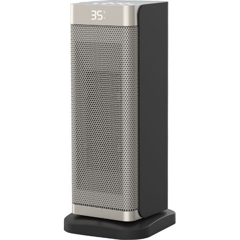 Radiateur colonne PTC céramique 2000W télécommandé Chauffage électrique vertical 3 vitesses, thermostat intelligent, minuterie ≥8h, ultra-silencieux ≤36dB, multi protections sécurité (1/4)