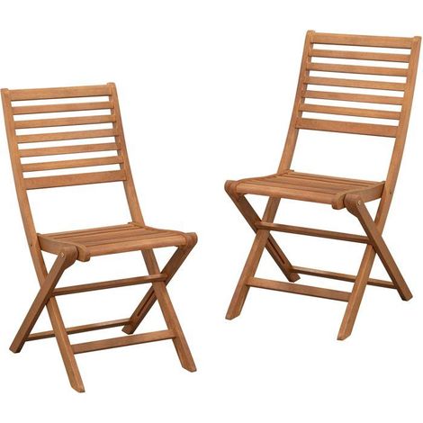 2er-Set Klappgartenstühle - EDEN - FSC Eukalyptus Holz - 57,5 x 46,5 x H90 cm (1/5)