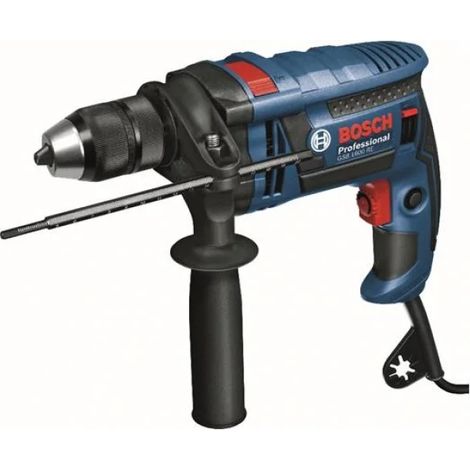 Bosch – Perceuse à percussion 750 W – 3250 tr/min – 48500 coups/min – Mandrin autoserrant – Pour béton, bois et acier