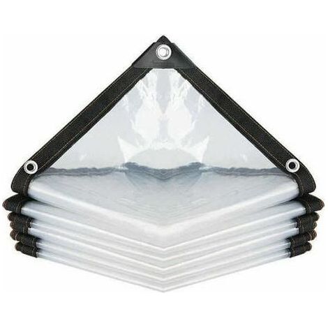 Telone trasparente impermeabile con occhielli, realizzato in PE multiuso, impermeabile, antipioggia, antistrappo e ultraleggero (colore: trasparente, dimensioni: 200 x 200 cm) (1/5)
