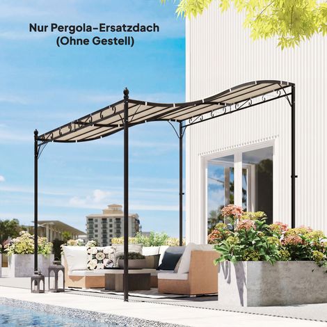 Toiture de remplacement pour pergola. protection solaire pour toit de terrasse. bâche de remplacement pour pavillon de 3 x 3 m. 298 x 293 cm. blanc crème