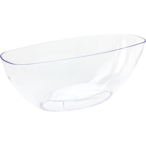 Ovaler, transparenter Kunststoff-Blumentopf mit erhöhtem Boden, 36 cm - Ovaler, transparenter Kunststoff-Blumentopf mit erhöhtem Boden, 36 cm (1/5)