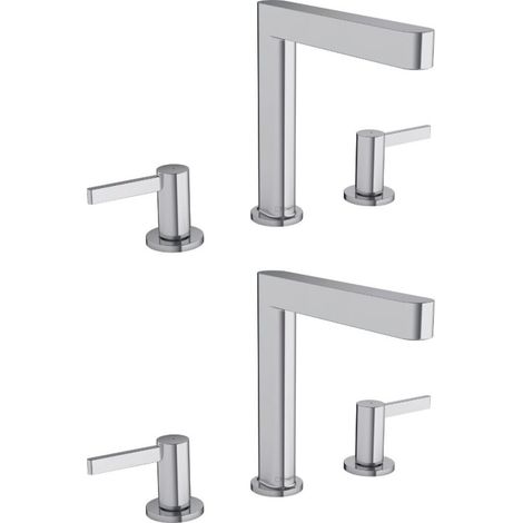 HANSGROHE Mezclador de lavabo con 3 orificios 160, desagüe Finoris cromado Push-Open
