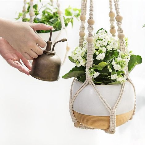 Makramee Pflanzenampel Boho Dekoration Baumwollseil 89 cm (1/5)
