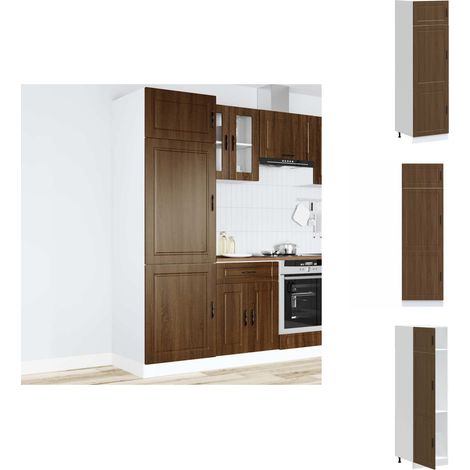 Küchenschrank Porto Braun Eichen-Optik Holzwerkstoff - Küchenschrank - Küchenschränke - Hoher Küchenschrank - Freistehender Küchenschrank (1/5)