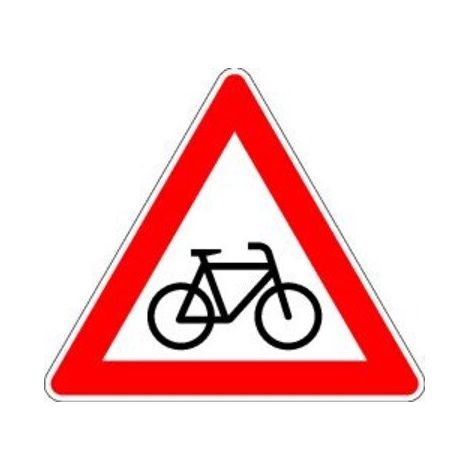 VKZ.138-10 Dreieck 900mm Radfahrer kreuzen(rechts) RAL-Gütezeichen Folie RA1 (1/2)