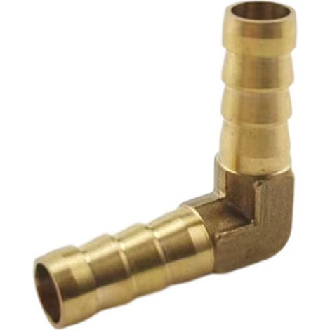 KZQ 2 piezas de 6 mm de latón con púas para manguera, conector de tubo de codo de 90 grados (1/3)