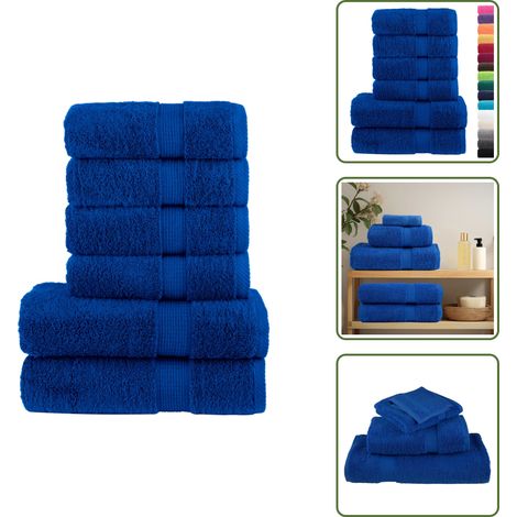 Saugfähigkeit - vidaXL 6 tlg. Premium-Handtuch-Set SOLUND Blau 600 g/m² - Maschinenwaschbar (1/5)
