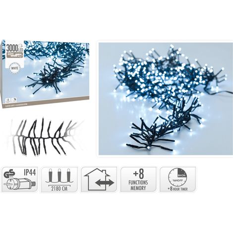 Ghirlanda luminosa 3000 LED bianchi con giochi di luce PERAGA CHRISTMAS