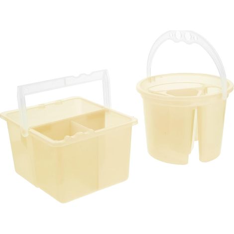 Lave-pinceaux d'artiste 2pcs en Plastique PP Poignée Pratique pour Nettoyage Multi-Usage, Seau Carré et Rond pour Loisirs Créatifs et Fournitures Artistiques (1/5)