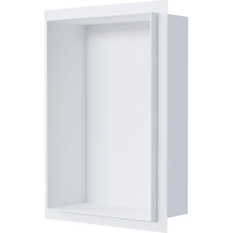 BERNSTEIN - Niche murale de douche, étagère encastrable douche acier inox sans cadre - 30x20x10cm - NT203010X Blanc