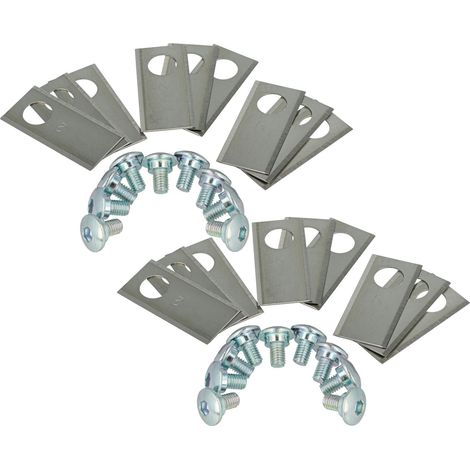 vhbw 18x Lama di ricambio sostituisce Honda 72515-VP7-C50 per tagliaerba - argento, in acciaio inox (1/5)