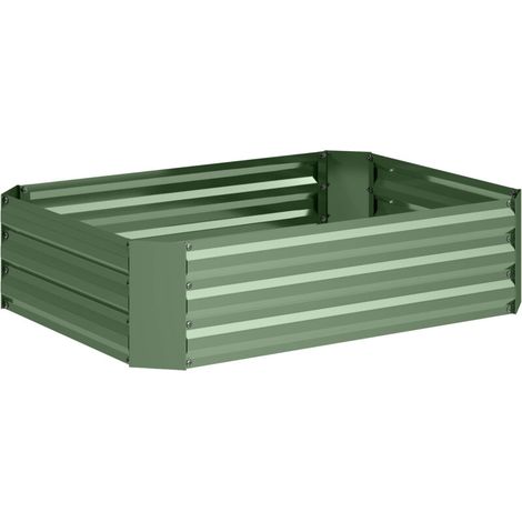 Potager surélevé en acier, bac à plantes, châssis froid, jardinière empilable, bac à fleurs, bac à légumes 120 x 90 x 30 cm pour jardin, balcon, jardinière pour fleurs, plantes, légumes