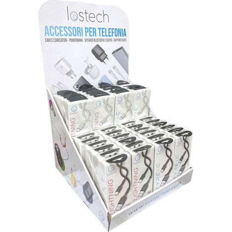 ESPOSITORE DA BANCO PER CAVI USB 48 pz - completo