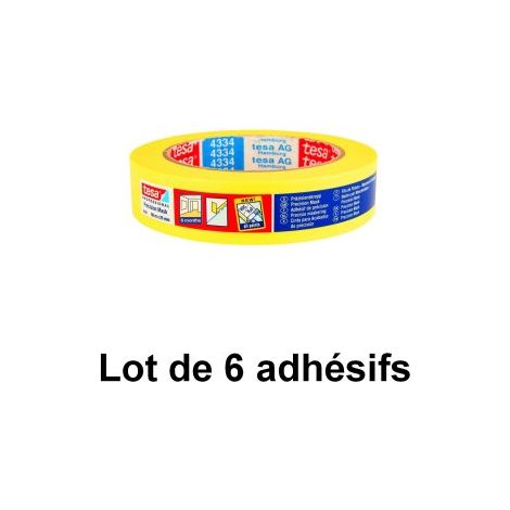 Adhésif de masquage de précision, 25 mm x 50 m - tesa® 4334 - Lot de 6 adhésifs