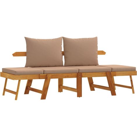 Maison Exclusive - Gartenbank mit Kissen 2-in-1 Massivholz Akazie