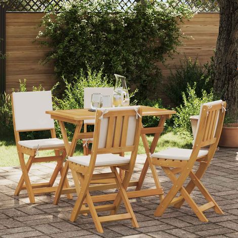 vidaXL Sedie Bistro da Giardino 4 pcs Bianco Crema 38 x 46 x 85