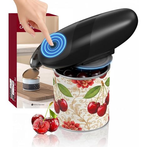 Abrelatas eléctrico, abrelatas automático, fácil apertura de latas y frascos, funcionamiento con un solo toque y elevación magnética de la tapa, utensilio de cocina portátil. (1/5)
