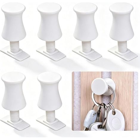 6 Pièces Crochets Panneau Acoustique Ronds, Accessoires Muraux, Blanc (1/5)