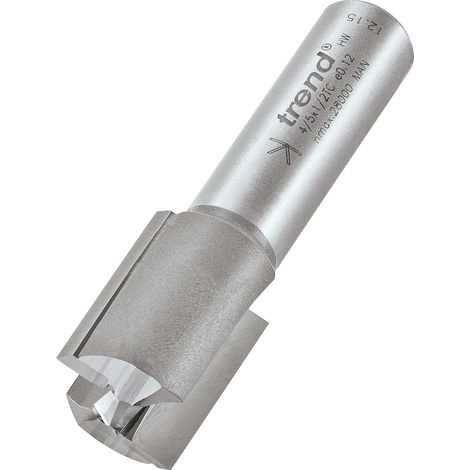 Trend 4/5 x 1/2 TCT Two Flute Cutter, 19.0mm Diameter x 25mm Length, High-Speed Steel with Tungsten Carbide Tips
