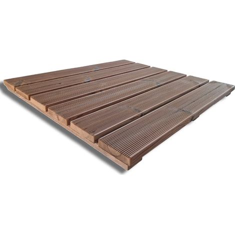 Pedana doccia antiscivolo in legno THERMO WOOD, 78x78 cm (1/4)