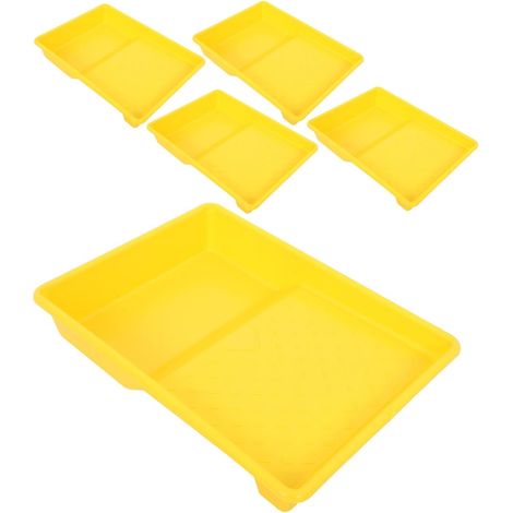 5 Pièces Set de Plateaux à Peinture Rectangulaires Réutilisables Plastique Bac pour Peinture Murale de Couleurs Projets DIY et Rénovation à Domicile (1/5)