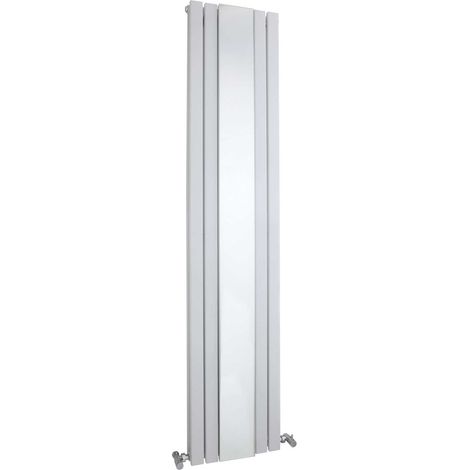 Hudson Reed Sloane Double Designer Vertical Radiator Mirror 1800mm H x 381mm W - Satin White (1/10)