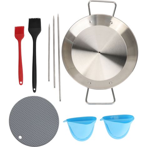 Spiedino verticale a vite, griglia in acciaio inox, supporto per spiedino brasiliano rimovibile con guanto da forno. (1/5)