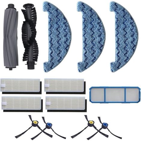 Kit compatibile con gli accessori ZACO A9s e i robot lavapavimenti, inclusi spazzole laterali, spazzole principali, panni per la pulizia, filtri e prefiltro