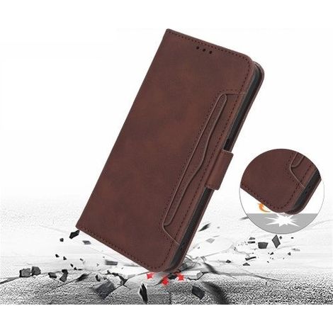 Funda tipo libro para Samsung Galaxy Z Fold 5 5G, con ranura para tarjeta, color marrón. (1/5)