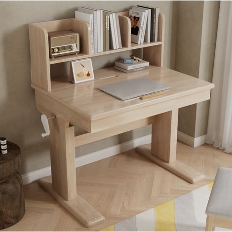 Escritorio infantil regulable en altura de madera con tablero inclinable 0°-43° y almacenaje (1/5)