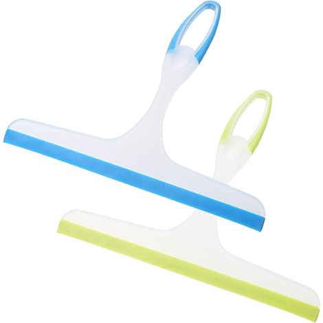 Raclette de Douche en Silicone Raclette,24 21cm (Vert + Bleu) Fenêtre Miroir Sol Salle de Bains Verre Voitures Solide et Incassable Résistant à la Corrosion et à l'usure (1/5)