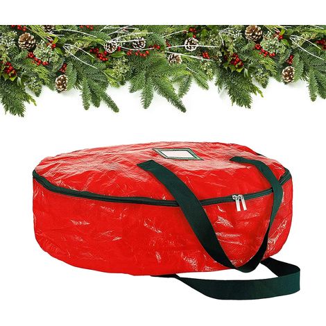Bolsa De Almacenamiento Para Árbol De Navidad - Polietileno Impermeable - 76 X 20 Cm - Rojo - 1 Unidad (1/5)