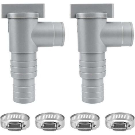 Pair 2 Pcs vanne d'arrêt Piscine 32mm Vanne d'entretien pour Piscine avec 4 Colliers de Serrage Accessoires d'entretien pour Piscine Hors Sol (1/4)
