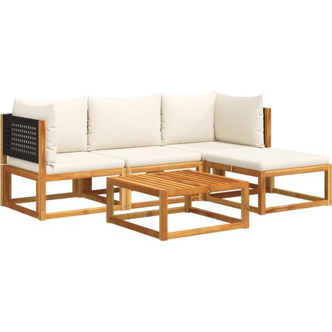 Maison Exclusive - Conjunto de sofá de jardín de 5 piezas con coj (1/5)