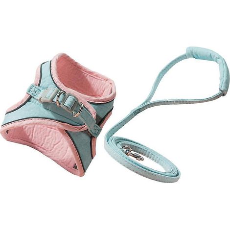 Conjunto de arnés y correa rosa para gatitos para paseos cómodos (5 unidades) (1/5)