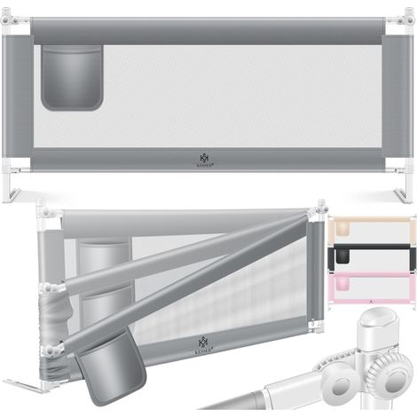 KESSER® barandilla de cama barandilla de cama para niños barandilla de cama para bebés barandilla de cama para niños  180cm / gris claro