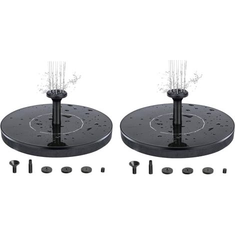 Lot de 2 fontaines à cellules solaires de 16 cm - Fontaine solaire/Fontaine à eau (1/5)