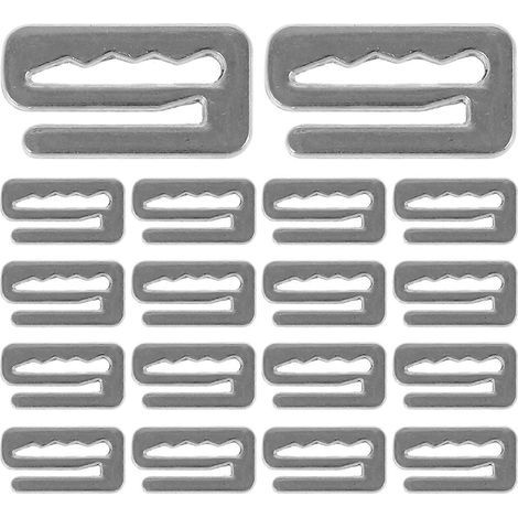 Set mit 12 Friseurumhang-Clips, Hakenverstellern, Umhangverschlüssen und Metallschnallen als Ersatzteile. – 2,00 x 1,00 x 0,10 cm – Silber (1/4)