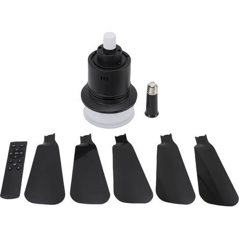 Ceiling Fan with Dimmable LED Light, Remote Control and App Control, E26/E27 Base, Black (1/5)