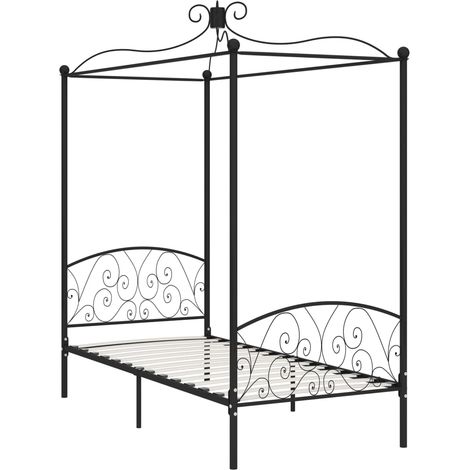 Maison Exclusive - Himmelbett-Gestell Schwarz Metall 90 x 200 cm