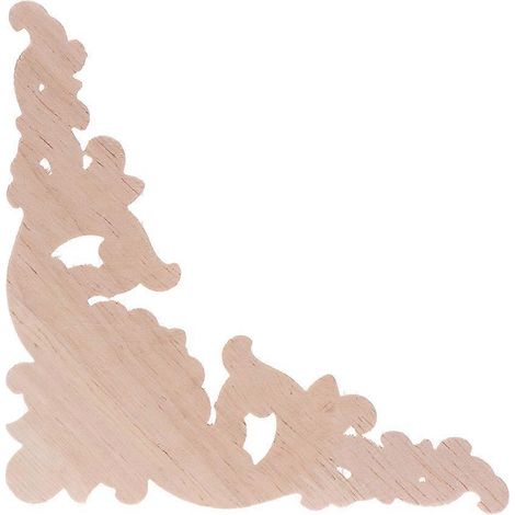 Autocollant en bois sculpté (1 paire) - Motif floral - Meubles de lit en bois - Artisanat pour la maison (1/4)
