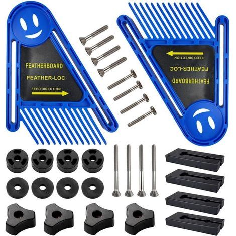 Kit de double guide de coupe. pour scie circulaire 21 × 16.5 cm. outil multifonctionnel pour le travail du bois. compatible avec scie circulaire de table. défonceuse. table et guide. (1/4)