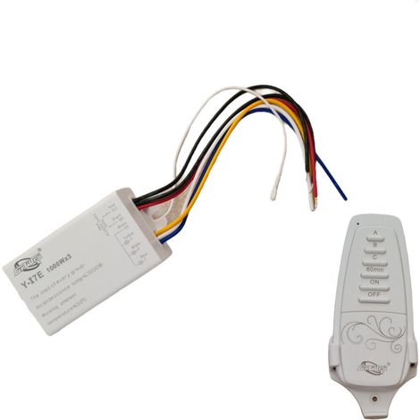 INTERRUTTORE WIRELESS CENTRALINA LUCI ACCENSIONE SENZA FILI 3 CANALI YI7E CASA