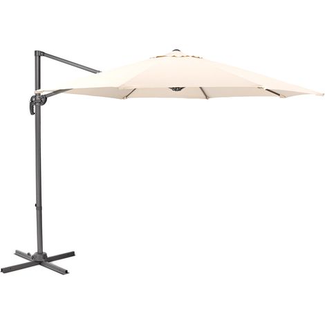 SVITA Sonnenschirm Ampelschirm Garten Terrasse Outdoor 360° Schirm Aluminium drehbar kippbar Gartenschirm Gartenmöbel Beige