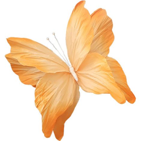 Papillon décoratif en papier 50 cm orange, décoration murale artificielle pour mariage et vitrine, ornement élégant fait main (1/5)