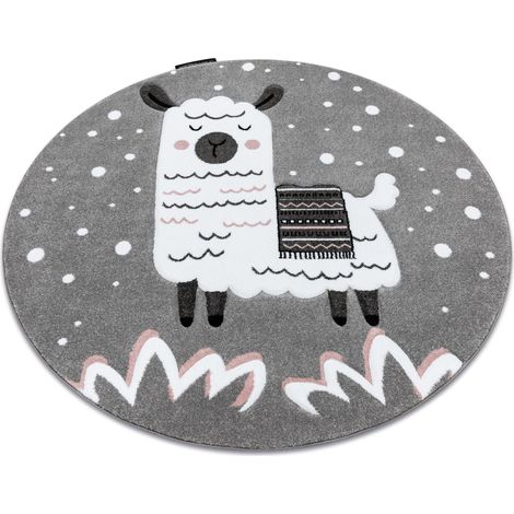 Alfombra PETIT LAMA círculo gris grey circulo 140 cm